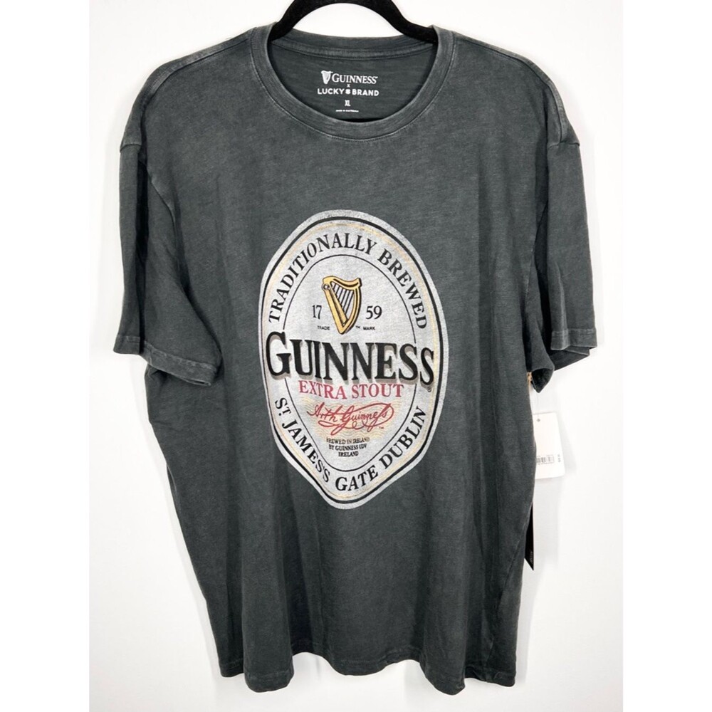 NWT Lucky Brand x Guinness T Shirt Graphic Distressed Vintage Look XL